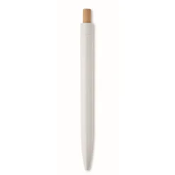 Gift Campaign Penna a sfera in ABS riciclato con pulsante in bambù e inchiostro blu></noscript> Penne Di Plastica