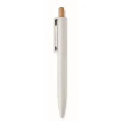 Gift Campaign Penna a sfera in ABS riciclato con pulsante in bambù e inchiostro blu></noscript> Penne Di Plastica