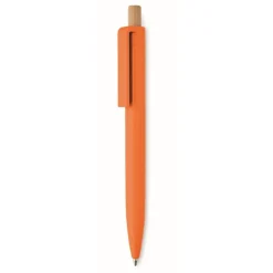 Gift Campaign Penna a sfera in ABS riciclato con pulsante in bambù e inchiostro blu></noscript> Penne Di Plastica