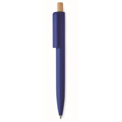 Gift Campaign Penna a sfera in ABS riciclato con pulsante in bambù e inchiostro blu></noscript> Penne Di Plastica