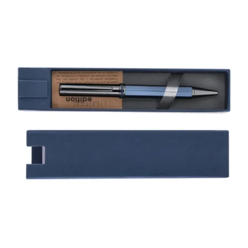 Gift Campaign Penna a sfera in acciaio inox dal design esagonale con inchiostro blu> Penne In Metallo