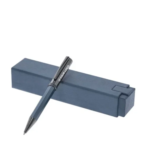 Gift Campaign Penna a sfera in acciaio inox dal design esagonale con inchiostro blu> Penne In Metallo