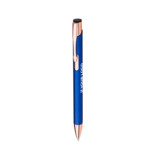 Gift Campaign Penna a sfera in alluminio con clip e punta in oro rosa inchiostro blu> Penne In Metallo
