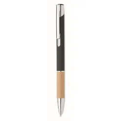 Gift Campaign Penna a sfera in alluminio impugnatura in bambù ed inchiostro blu> Penne In Metallo