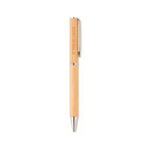 Gift Campaign Penna a sfera in bambù con dettagli in metallo inchiostro blu Naira> Penne Ecologiche