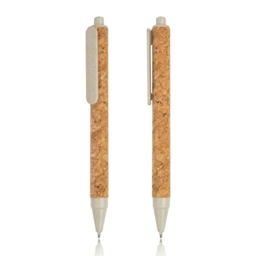 Gift Campaign Penna a sfera in fibra di grano e sughero con inchiostro nero> Penne Ecologiche