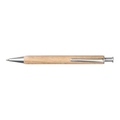Gift Campaign Penna a sfera in legno con pulsante e clip in metallo inchiostro blu> Penne Ecologiche