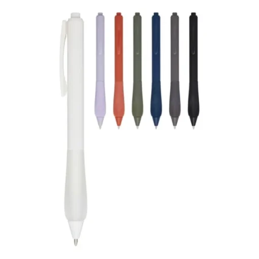 Gift Campaign Penna a sfera in plastica riciclata con fusto gommoso e inchiostro nero> Penne Di Plastica