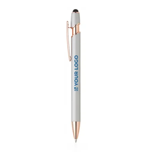 Gift Campaign Penna a sfera touch con logo, clip e punta in oro rosa inchiostro blu> Penne In Metallo