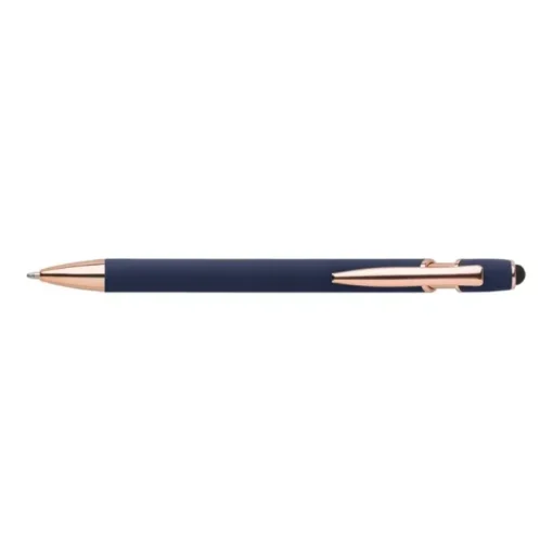 Gift Campaign Penna a sfera touch con logo, clip e punta in oro rosa inchiostro blu> Penne In Metallo