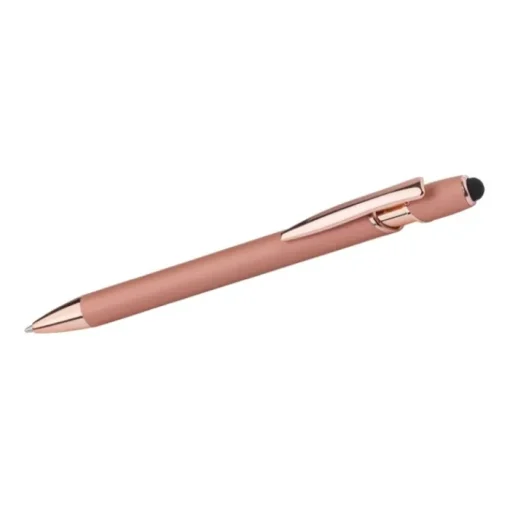 Gift Campaign Penna a sfera touch con logo, clip e punta in oro rosa inchiostro blu> Penne In Metallo