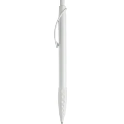Gift Campaign Penna bianca con clip e impugnatura in gomma colorati e inchiostro blu> Penne Di Plastica