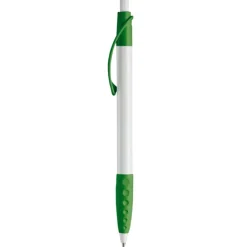 Gift Campaign Penna bianca con clip e impugnatura in gomma colorati e inchiostro blu></noscript> Penne Di Plastica