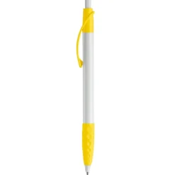Gift Campaign Penna bianca con clip e impugnatura in gomma colorati e inchiostro blu></noscript> Penne Di Plastica