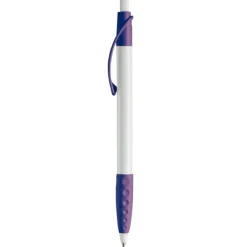 Gift Campaign Penna bianca con clip e impugnatura in gomma colorati e inchiostro blu></noscript> Penne Di Plastica
