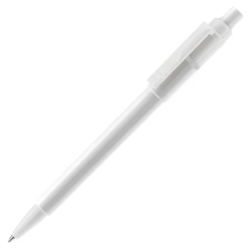 Gift Campaign Penna bianca con clip e punta colorati e inchiostro blu ricaricabile> Penne Di Plastica