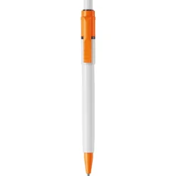 Gift Campaign Penna bianca con clip e punta colorati e inchiostro blu ricaricabile></noscript> Penne Di Plastica