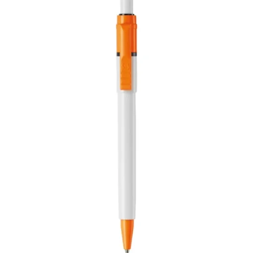 Gift Campaign Penna bianca con clip e punta colorati e inchiostro blu ricaricabile> Penne Di Plastica