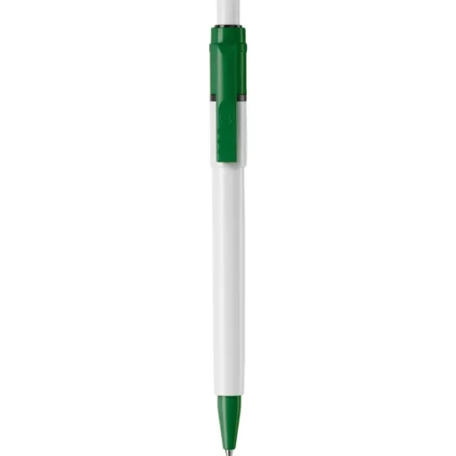 Gift Campaign Penna bianca con clip e punta colorati e inchiostro blu ricaricabile> Penne Di Plastica