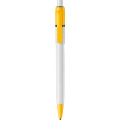 Gift Campaign Penna bianca con clip e punta colorati e inchiostro blu ricaricabile></noscript> Penne Di Plastica