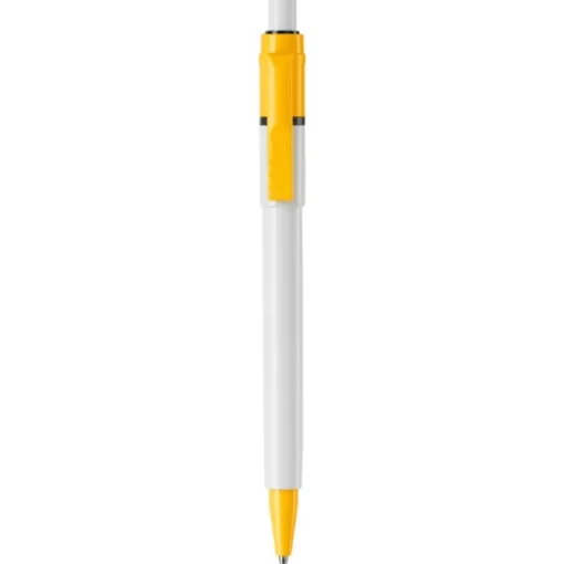 Gift Campaign Penna bianca con clip e punta colorati e inchiostro blu ricaricabile> Penne Di Plastica