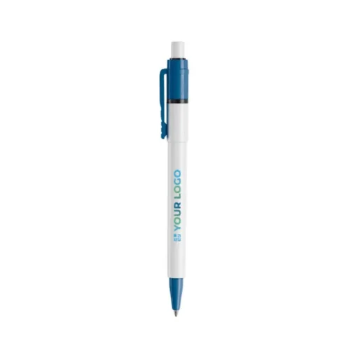 Gift Campaign Penna bianca con clip e punta colorati e inchiostro blu ricaricabile> Penne Di Plastica
