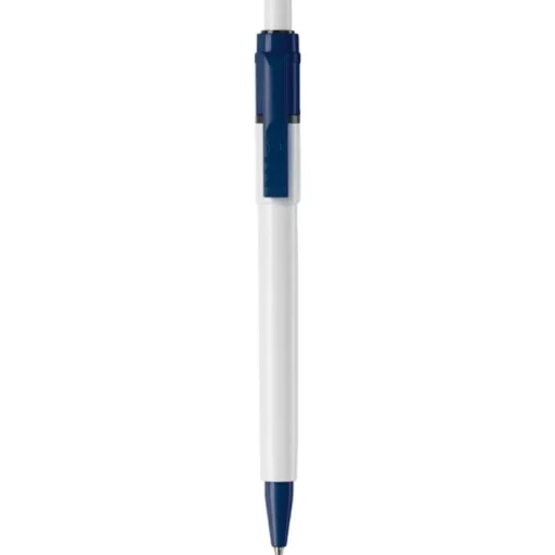 Gift Campaign Penna bianca con clip e punta colorati e inchiostro blu ricaricabile> Penne Di Plastica
