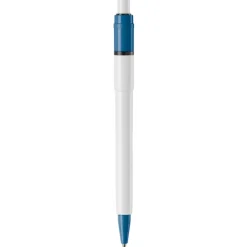 Gift Campaign Penna bianca con clip e punta colorati e inchiostro blu ricaricabile></noscript> Penne Di Plastica