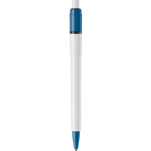 Gift Campaign Penna bianca con clip e punta colorati e inchiostro blu ricaricabile> Penne Di Plastica