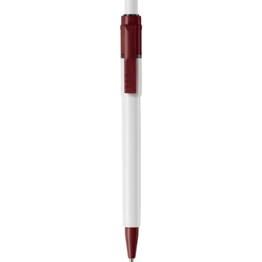 Gift Campaign Penna bianca con clip e punta colorati e inchiostro blu ricaricabile> Penne Di Plastica