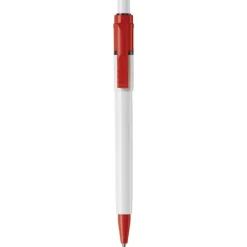Gift Campaign Penna bianca con clip e punta colorati e inchiostro blu ricaricabile></noscript> Penne Di Plastica