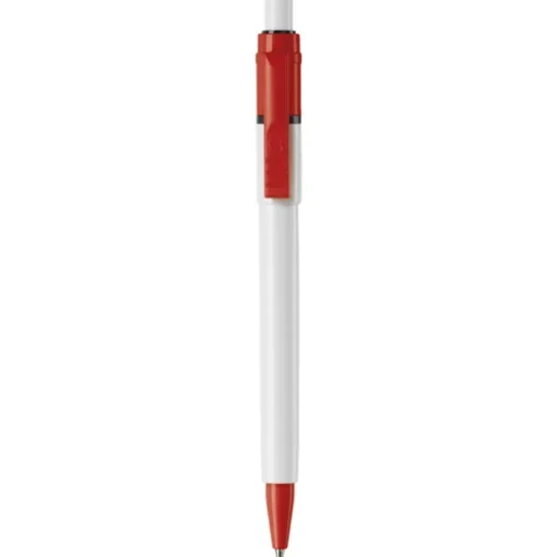 Gift Campaign Penna bianca con clip e punta colorati e inchiostro blu ricaricabile> Penne Di Plastica