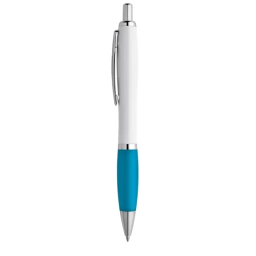 Gift Campaign Penna bianca con gomma antiscivolo colorata inchiostro blu ColorBlanc> Penne Di Plastica
