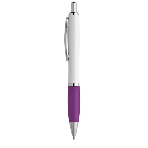 Gift Campaign Penna bianca con gomma antiscivolo colorata inchiostro blu ColorBlanc> Penne Di Plastica