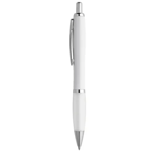 Gift Campaign Penna bianca con gomma antiscivolo colorata inchiostro blu ColorBlanc> Penne Di Plastica