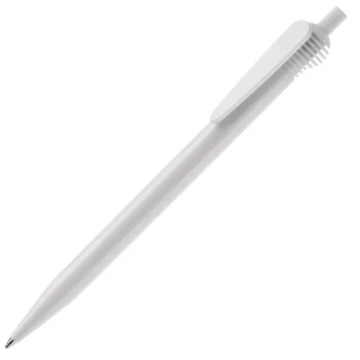Gift Campaign Penna bianca in plastica con originale clip colorata e inchiostro blu> Penne Di Plastica
