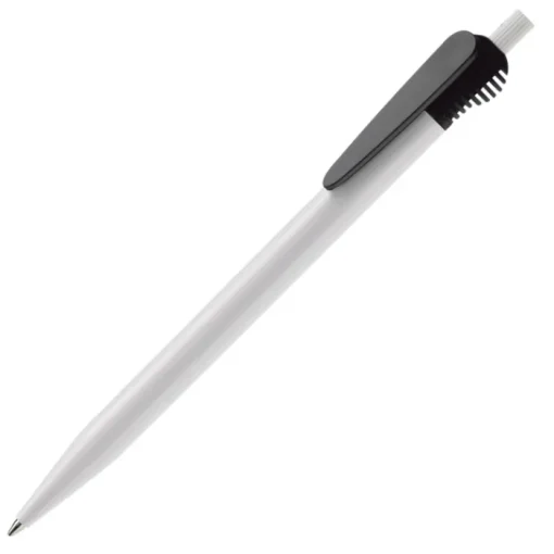 Gift Campaign Penna bianca in plastica con originale clip colorata e inchiostro blu> Penne Di Plastica