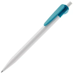 Gift Campaign Penna bianca in plastica con originale clip colorata e inchiostro blu></noscript> Penne Di Plastica