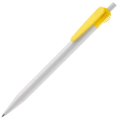 Gift Campaign Penna bianca in plastica con originale clip colorata e inchiostro blu></noscript> Penne Di Plastica