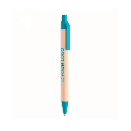 Gift Campaign Penna biodegradabile con clip e punta colorata inchiostro blu Eco Milky> Penne Ecologiche