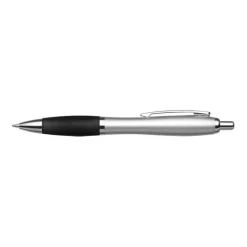 Gift Campaign Penna biro argentata con impugnatura in gomma colorata inchiostro blu> Penne Ecologiche|Penne Di Plastica