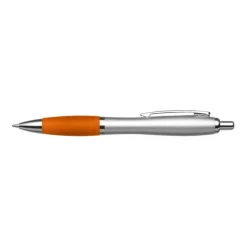 Gift Campaign Penna biro argentata con impugnatura in gomma colorata inchiostro blu></noscript> Penne Ecologiche|Penne Di Plastica
