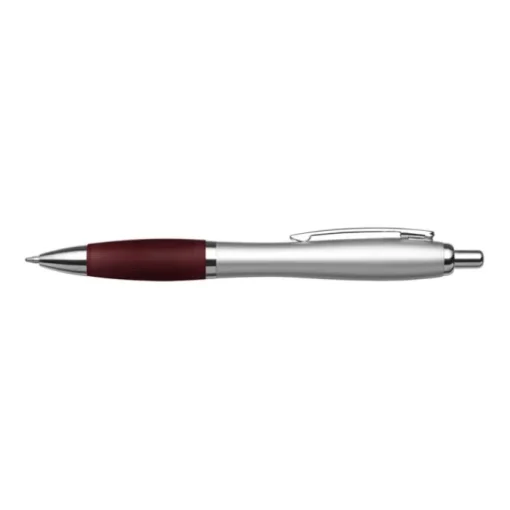 Gift Campaign Penna biro argentata con impugnatura in gomma colorata inchiostro blu> Penne Ecologiche|Penne Di Plastica