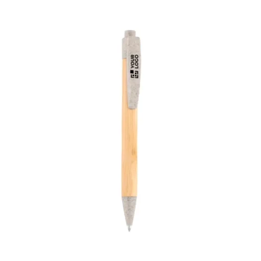 Gift Campaign Penna biro con corpo in bambù e clip in PP e grano inchiostro blu Koa> Penne Ecologiche