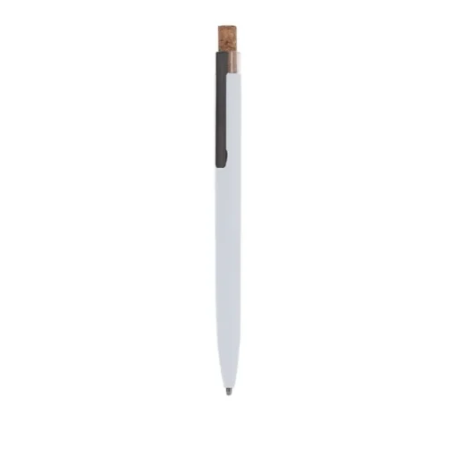Gift Campaign Penna blu a pulsante in alluminio riciclato con corpo in sughero> Penne In Metallo
