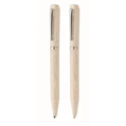 Gift Campaign Penna blu e penna in grafite senza inchiostro in paglia di grano e ABS><noscript><img width=