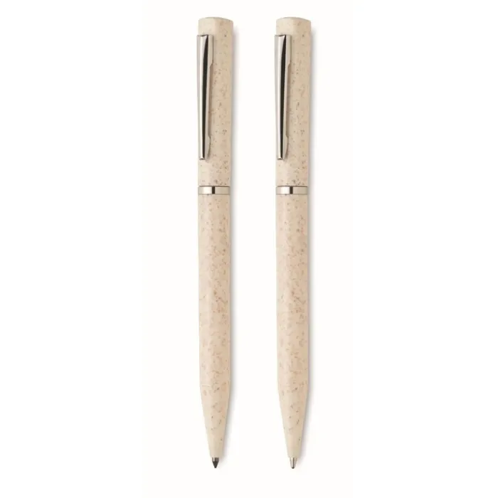 Gift Campaign Penna blu e penna in grafite senza inchiostro in paglia di grano e ABS> Penne Ecologiche