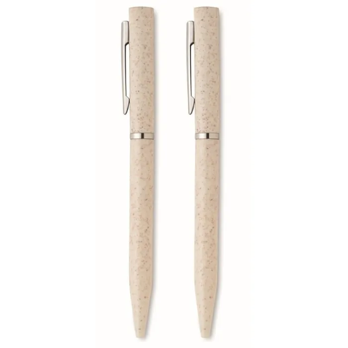 Gift Campaign Penna blu e penna in grafite senza inchiostro in paglia di grano e ABS> Penne Ecologiche