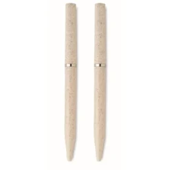 Gift Campaign Penna blu e penna in grafite senza inchiostro in paglia di grano e ABS><noscript><img width=