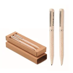 Gift Campaign Penna blu e penna in grafite senza inchiostro in paglia di grano e ABS><noscript><img width=